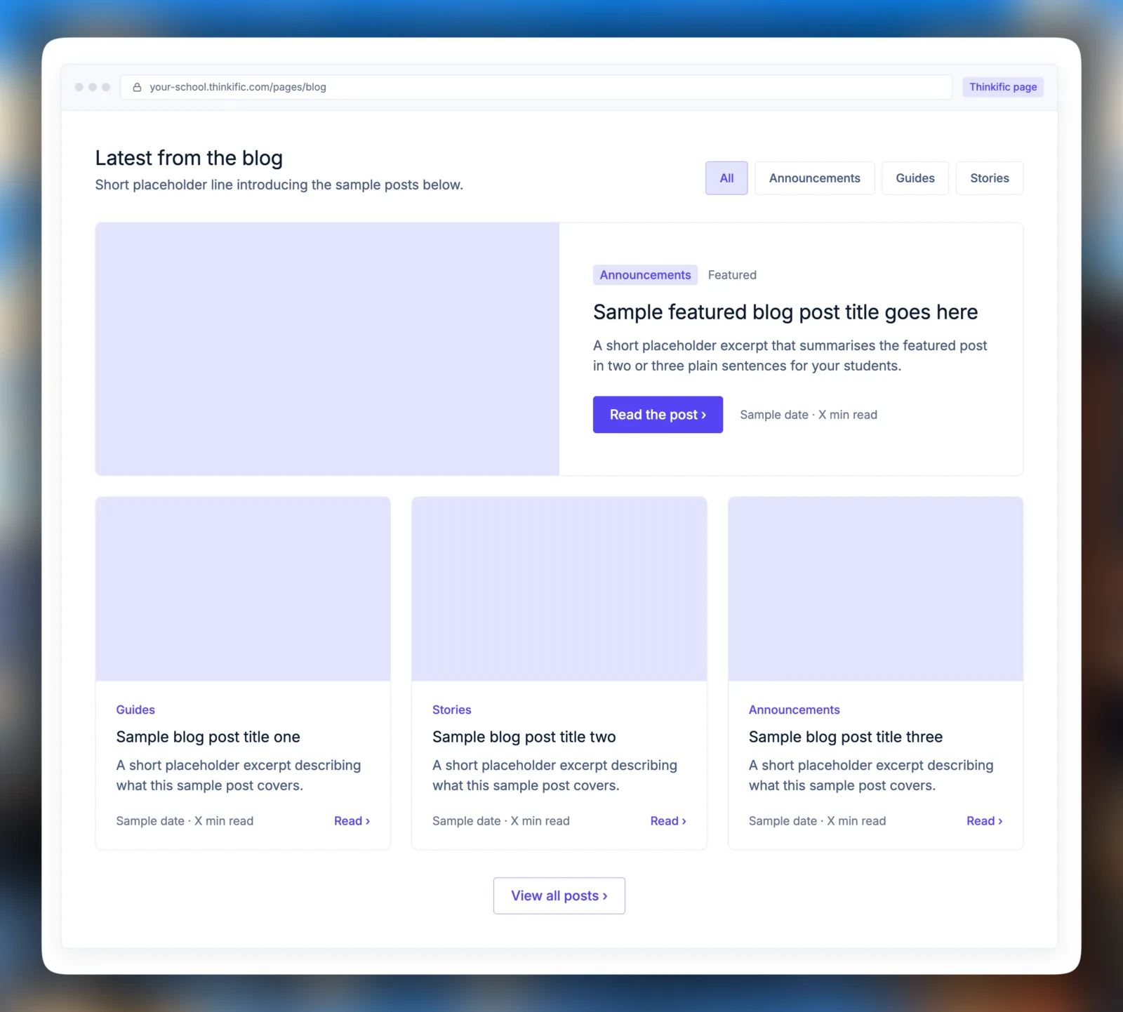 Brackits blog design displayed on a course website